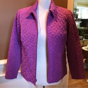 Studio Works, Small, Purple Quilted Zip Jacket